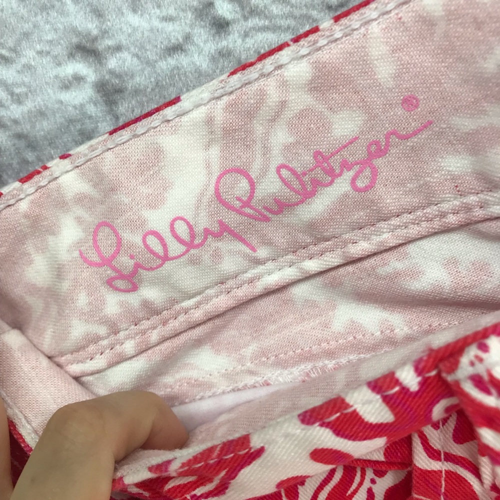 Lilly Pulitzer Worth Straight Jeans Coral Reef Red - Picture 3 of 4